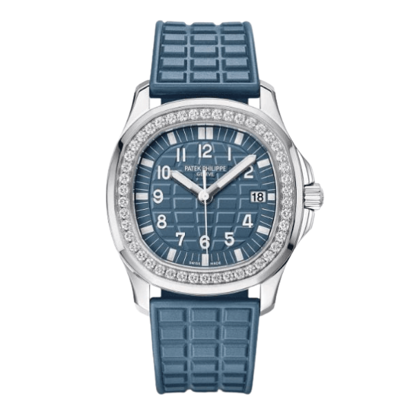 Patek Philippe Aquanaut 5067A-025 35.6mm Blue Dial Diamond Bezel Moissanite Steel – Customize Version