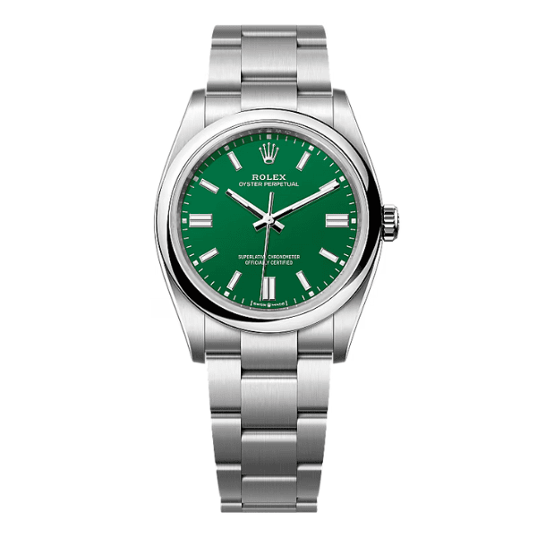 Rolex Oyster Perpetual 41mm 124300 Green Dial Steel – VIP Version