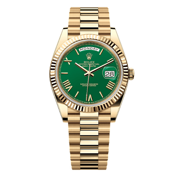 Rolex Day Date 40mm 180gram Yellow Gold Green Dial 228238 – VIP Version
