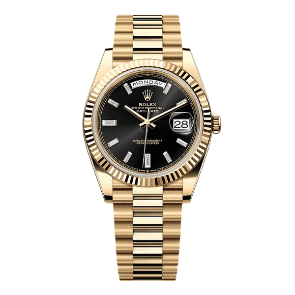Rolex Day Date M228238-0004 40mm Black Dial Yellow Gold – VIP Version