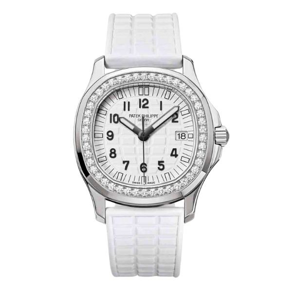 Patek Philippe Aquanaut 5067A-025 35.6mm White Dial Diamond Bezel Moissanite Steel – CustomizeVersion