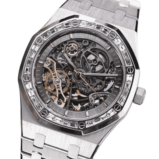 Audemars Piguet Royal Oak Frosted Gold Double Balance Wheel Openworked 41mm benzen Baugette – VIP VERSION
