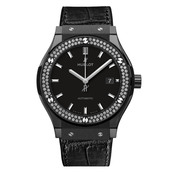 Hublot Classic Fusion Ceramic Diamonds 42mm Black Dial JJZ Base – Customize Version
