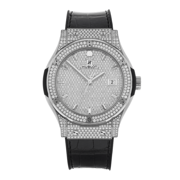 Hublot Classic Fusion Full Diamonds Moissanite Pave 42mm – Customize Diamod